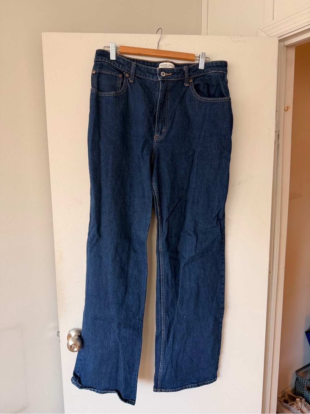 Abercrombie & Fitch 90s Relaxed Deep Indigo Jeans High Rise Curve Love